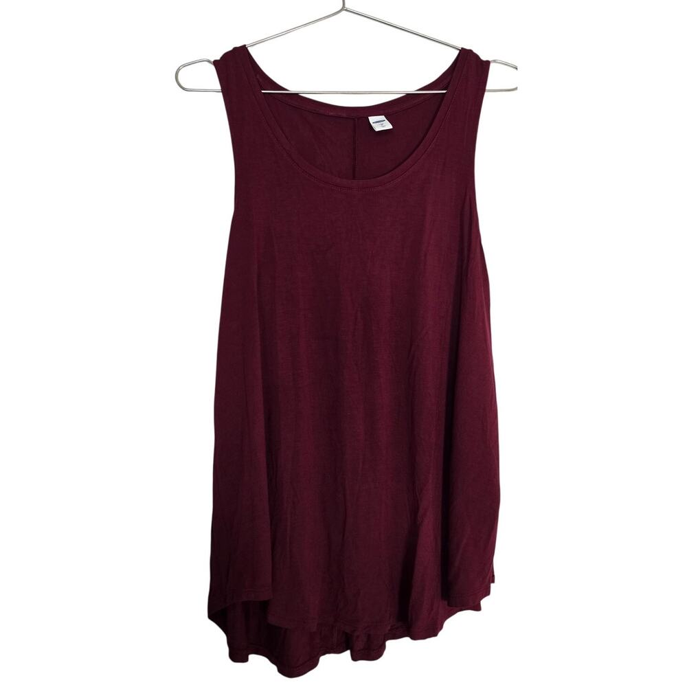 Old Navy Luxe Tank Top Medium Burgundy Flowy Soft Layering NormCore Casual Red